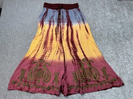 Soft Surroundings Skirt Womens M Tie Dye Embroidered Metallic Shibori Om... - $29.69