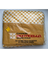 VTG Cannon Monticello No Iron Muslin Gold Checkered Full Flat Sheet Stat... - $622.19 MXN