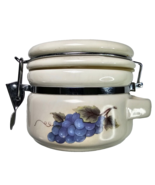 Antique Kitchen Canister Vintage Ceramic Fruit Countertop Container Lock... - $25.99