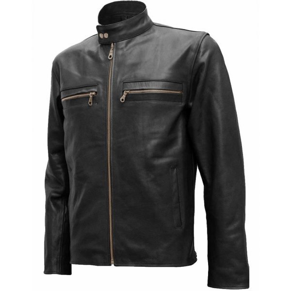 LE Men's Elegant  Fashion Leather Jacket