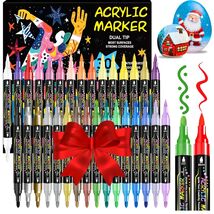 Waterproof Dual Tip Acrylic Markers - 30 Non-Toxic Colors for Safe Creat... - $16.78