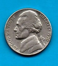 1970 D Jefferson NIckel - Circulated - Strong Features - About XF - $1.25