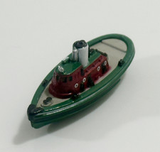 Vintage Micromachine Plastic Tug Boat Ship Green Type Case Toy - €8,52 EUR
