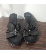 YUU Black wedge sandals size 7.5M US women&#39;s - £14.16 GBP