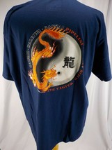 YEAR OF THE DRAGON T-SHIRT BLUE SZ L FORTUNE DESIGNS CLCTN YIN/YANG SYMB... - $13.99