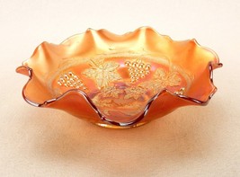 Fenton Marigold Carnival Glass 7&quot; Bowl, Grape &amp; Cable, Berries, Candies,... - £19.23 GBP