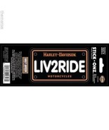 HARLEY DAVIDSON LIVE 2 RIDE LIV2RIDE PLATE LOOK STCK ONZ STICKER DECAL - £13.33 GBP