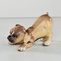 Hagen Renaker DW Boxer Puppy Crouching Champ Dog Figurine Blue Sticker - £99.91 GBP