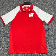 Wisconsin Badgers Polo Shirt Men Large Red Fanatics Short Sleeve Collare... - $418.20 MXN