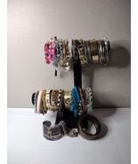 Lot Of Over 70 Bracelets And Bangles Beaded, Stretch, Cuff, Various Colors - £28.04 GBP