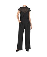 Julia Jordan Womens 14 Black Lace Short Flutter Sleeves Jumpsuit NWT CW24 - $242.01 CAD