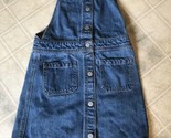 Old Navy Blue Denim Snap Front Overall Jumper Dress Size 6-7 Small - $16.12