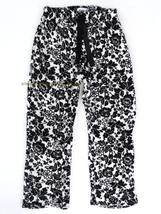 Women Body Touch Black White Floral Soft Pajama Pants 1X Stretch 30-40 P... - $15.00