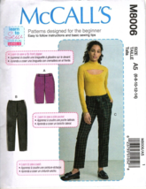 McCall&#39;s M8006 Misses 6 to 14 Learn to Sew Pants and Shorts Sewing Pattern - £11.82 GBP