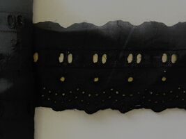 1 yard Black insert cotton eyelet trim 2 3/4” - $1.79