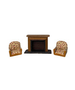 Vintage Calico Critters Floral Living Room Chairs Fireplace Doll House F... - $356.34 MXN
