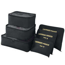 Fxkoolr Packing Cubes – 6 Piece Luggage Organizer Set (Black) - $34.98