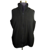 Woman Within Black Lightweight Fleece Vest Full Zip -Pockets- Plus Size ... - $14.99
