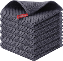 Kitinjoy 100% Cotton Kitchen Dish Cloths, 6 Pack Waffle Weave Ultra Soft Absorbe - £10.27 GBP