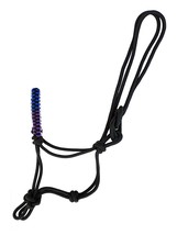 Horse Nylon Braided Rhinestone Noseband Rope Halter Lead Rope Rainbow 60... - $28.70