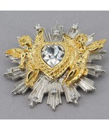 Vintage 1997 R.J. Graziano 2&quot; Cherub Angels Crystal Heart Starburst Pin ... - £64.09 GBP