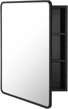 Movo Medicine Cabinet With Mirror, 20 Inch X 28 Inch Farmhouse Black Metal - £241.01 GBP