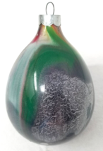 Mid Century Modern Rainbow Tear Drop Christmas Ornament Glass Vintage - £11.91 GBP