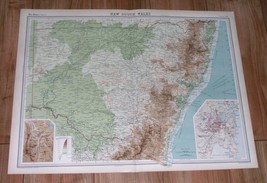 1922 ORIGINAL MAP OF NEW SOUTH WALES / SYDNEY / CANBERRA / AUSTRALIA - $27.96