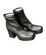 Zara Women&#39;s  Leather Ankle Boot Black Size 10- 41 - $162.39 CAD