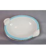 Ben Rickert Sea Shell Soap Dish White With Blue Gold Trim 6in. Oval Vintage - £7.78 GBP