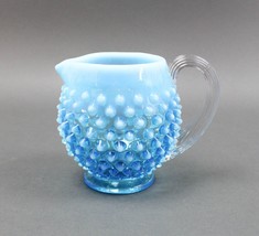 Fenton Glass Blue Opalescent Hobnail Small Pitcher Jug 4 1/4&quot; Tall - £28.52 GBP