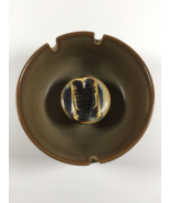 Vintage 1960&#39;s MCM Fitz and Floyd Art Pottery Glazed Ceramic Owl Ashtray - $22.28