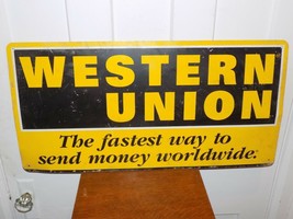 Vintage Western Union Double Sided Tin Sign - $153.45