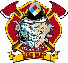 Firefighter Decal-Hazmat Technician Skull Exterior Window Decal - Variou... - $4.21+
