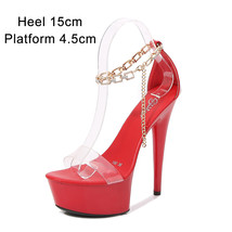 Shuzumiao Sandals Women Summer New Transparent Word Female Shoe Ankle Strap Plat - £42.18 GBP