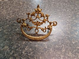 Antique Brass Drop Bail Drawer Pull Handle 4.5&quot; x 3.25&quot; Flower Design - $367.33 MXN