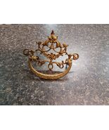 Antique Brass Drop Bail Drawer Pull Handle 4.5&quot; x 3.25&quot; Flower Design - $19.79