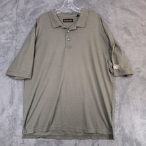 Dunbrooke Polo Shirt Men&#39;s XL Striped Golf Green Tan Brown Olive Golfer ... - £10.00 GBP