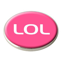 LOL LAUGH OUT LOUD CRESTED PINK GOLF BALL MARKER - $3.70