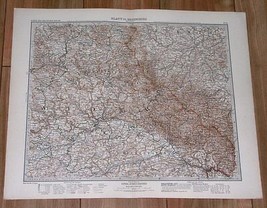 1908 Original Antique Map Of Bavaria Regensburg Germany Czech Rep Bohemia Plzen - £20.65 GBP