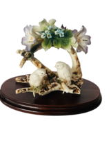 Capodimonte porcelain Bird flower Savastano Gricci Italy figurine blue p... - $371.25