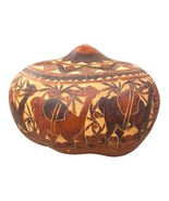 Vtg Peruvian Folk Art Storyteller Gourd Hand Carved Trinket Box Primitiv... - $37.39