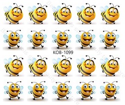 Nail Art Water Transfer Stickers Decal beautiful funny cute Bee KoB-1099 - £2.39 GBP