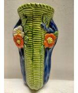 Japanese Pottery MCM Wall Pocket Vase Art Deco Japan Ceramic Planter Dec... - $26.98 CAD