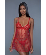 Women&#39;s 1 Piece Fine Mesh Heart Designed Slip Dress - $27.00