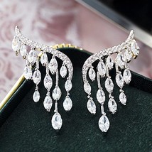 Fashion Angel Wings Dangle Earrings for Women Top Designer  Jewelry Micro-inlaid - £8.26 GBP