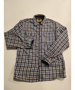 BOSTON TRADERS-Blue-Brown-Men&#39;s Plaid-Checker Lined Flannel-Luxury VTG S... - £22.58 GBP