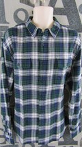 New Lucky Brand Men XL Blue /Green Plaid Flannel Button Shirt Lightweigh... - £30.44 GBP