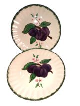 2 Southern Potteries Blue Ridge Country Fair for Avon Plates Plums Green Edge - £19.74 GBP