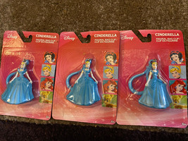 3X Disney Cinderella Bag Clip Figural Princess Backpack Clip Plastic Blue - £8.62 GBP